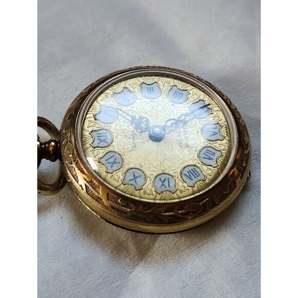 Vintage Arnex Manual Wind 10 Micron Gold Plated 30mm Pockety Watch RUNNING main image 8